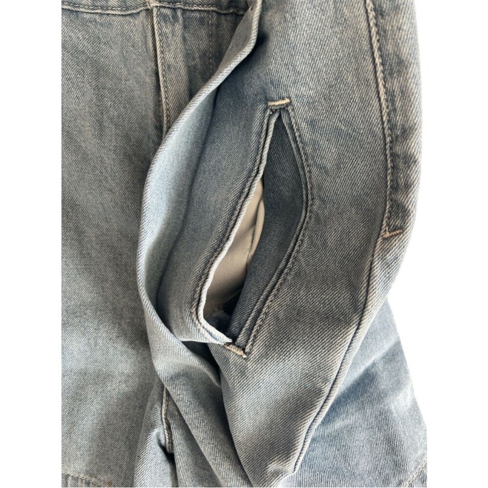 NWT Etica Anthropologie Ethereal Blue Max Pleated Denim Shorts Size 25 Reg. $128 - Picture 6 of 12